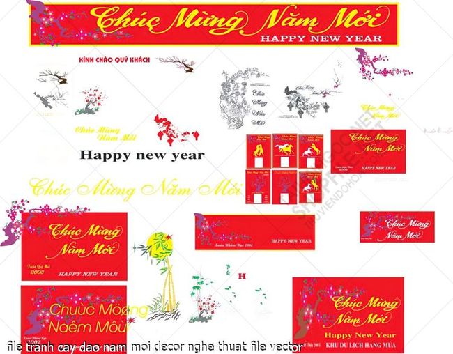 file tranh cay dao nam moi decor nghe thuat file vector